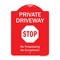 Signmission Private Driveway Stop Heavy-Gauge Aluminum Architectural Sign, 24" H, RW-1824-9920 A-DES-RW-1824-9920 - alternate 1